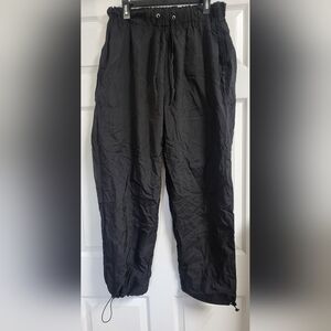 Nasty Gal - Womens Black Cargo Nylon Pockets Cuffed Parachute Pants - Size 6